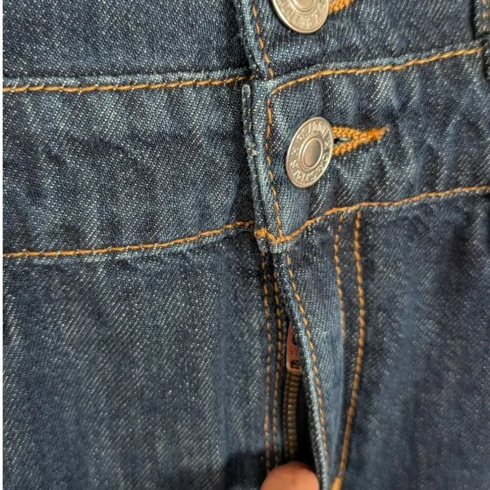 Re/done Denim Corset Mini Skirt Womens 27 Indigo Blue Flow Cotton Button Front